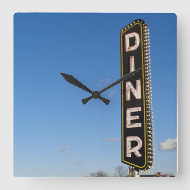 Diner Square Wall Clock (Front)