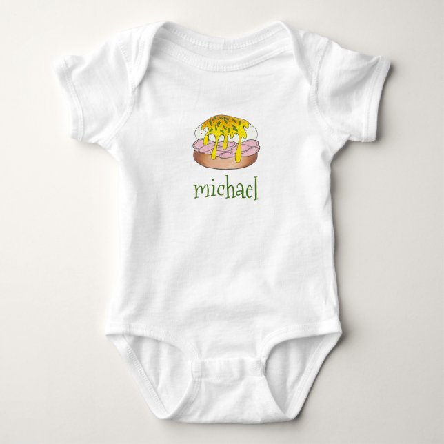 Diner Style Eggs Benedict w/ Hollandaise Foodie Baby Bodysuit (Front)