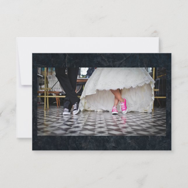 Diner style wedding couple RSVP Card (Front)