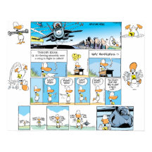 Ding Duck Aviation Comics Poster