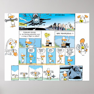 Ding Duck Aviation Comics Poster