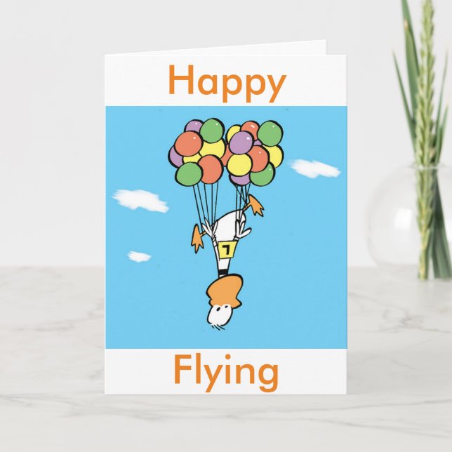 Ding Duck Balloon Cartoon Greeting Card (Front)