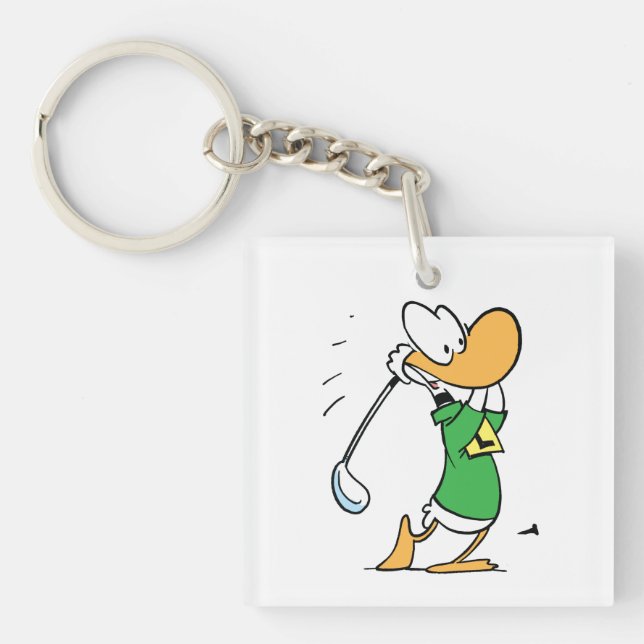 Ding Duck Driving on The Fairway Key Ring (Front)