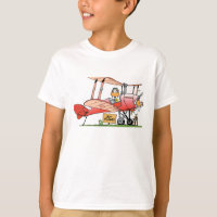 Ding Duck Funny Bi-Plane Cartoon