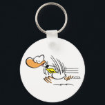 Ding Duck Taking Off Key Ring<br><div class="desc">Ding might need a few more sessions at the gym if he wants to get those wings strong enough. More cartoons @ www.swamp.com.au</div>