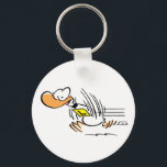 Ding Duck Taking Off Key Ring<br><div class="desc">Ding might need a few more sessions at the gym if he wants to get those wings strong enough. More cartoons @ www.swamp.com.au</div>
