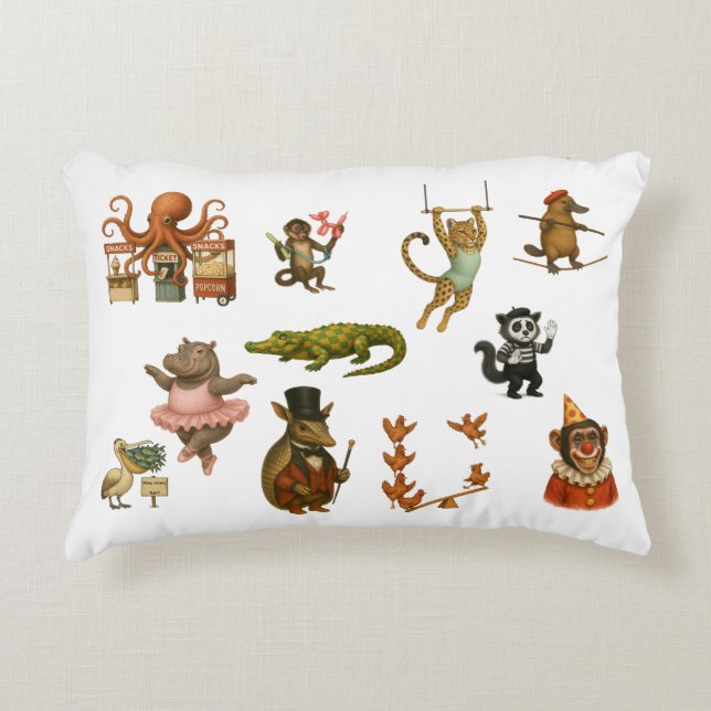 Dingaling Bros Circus acts Decorative Cushion (Front)
