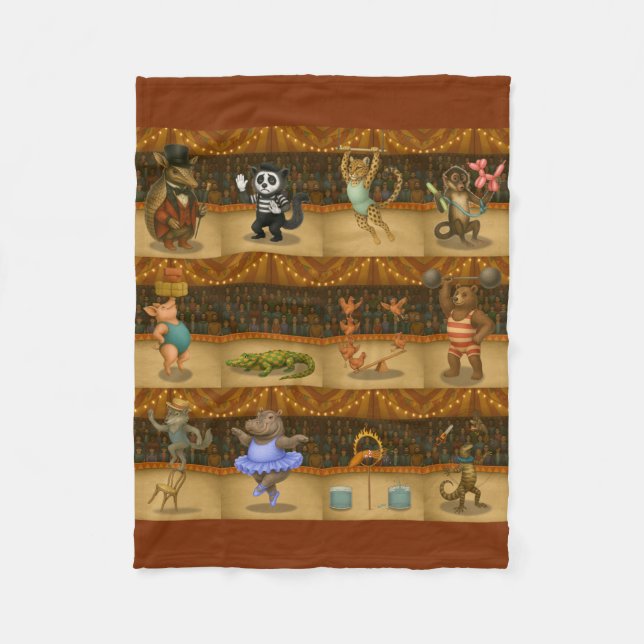 Dingaling Bros Circus acts Fleece Blanket (Front)