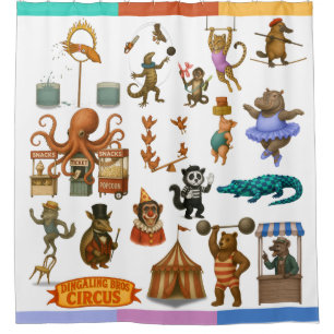 Dingaling Bros Circus acts Shower Curtain