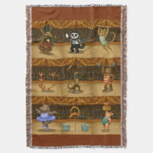 Dingaling Bros Circus acts Throw Blanket