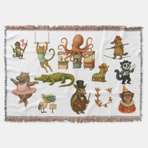 Dingaling Bros Circus acts Throw Blanket