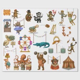 Dingaling Bros Circus acts Wrapping Paper