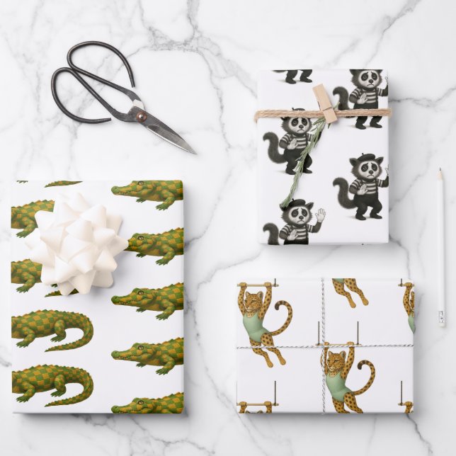Dingaling Bros Circus acts Wrapping Paper Sheet (Front)