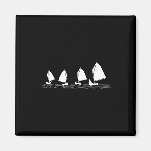 Dinghy Sail Boat Laser Optimist Racing Sailing Las Magnet (Front)