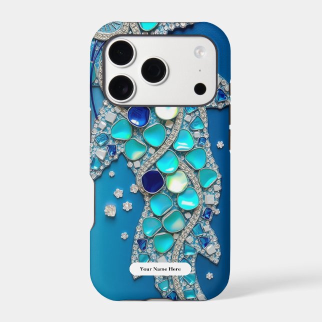 Dingin Blue Iridescent Mosaic (Back)