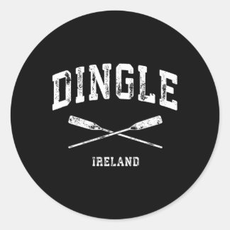 Dingle Ireland Nautical Crossed Oars Classic Round Sticker