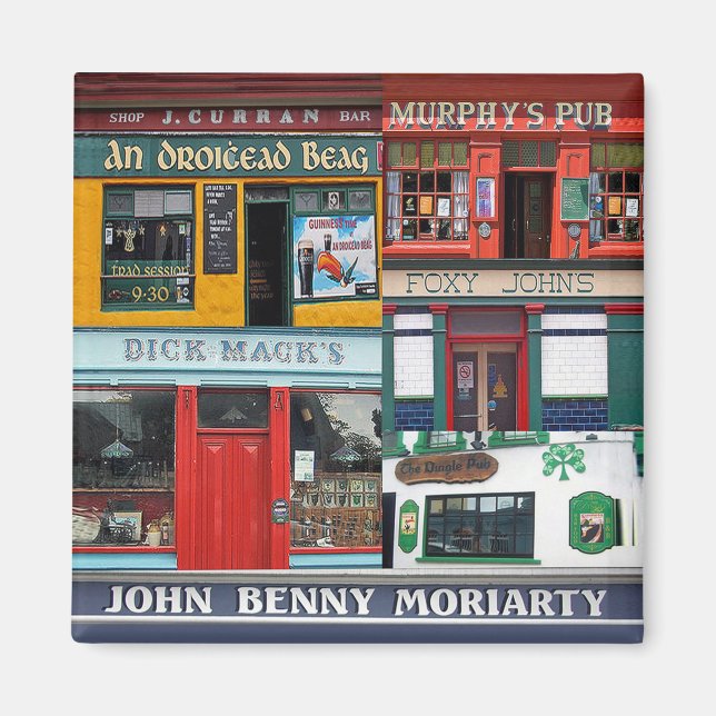 Dingle Pubs Collage, Irish Magnet. Ireland Magnet (Front)