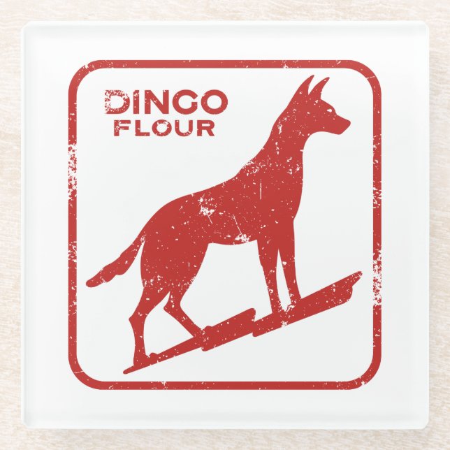 Dingo Flour Glass Coaster (Front)