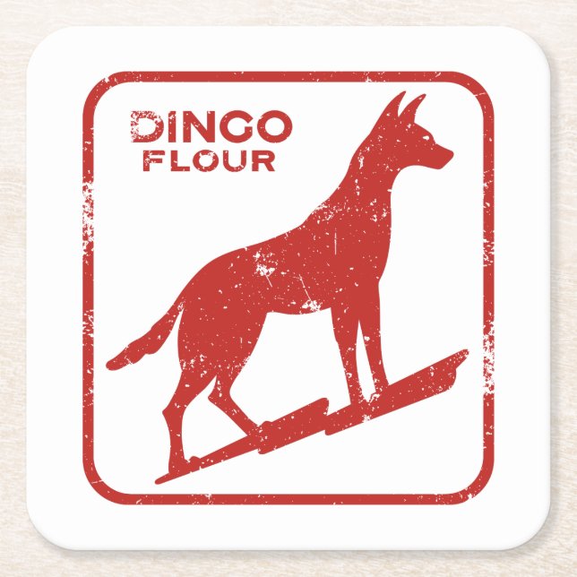 Dingo Flour Square Paper Coaster (Front)