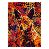 Dingo in Aborigine Dot Art Style