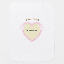 Dingus Bows & Heart Personalised Baby Blanket