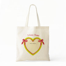 Dingus Bows & Heart Personalised Keroppi Tote Bag