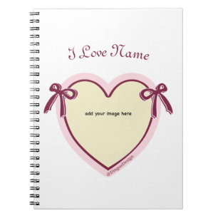 Dingus Bows & Heart Personalised Notebook