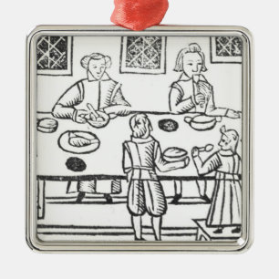 Dining at Home, from the Roxburghe ballads Metal Tree Decoration