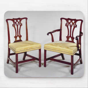 Dining chairs, with interlaced splat backs mouse pad