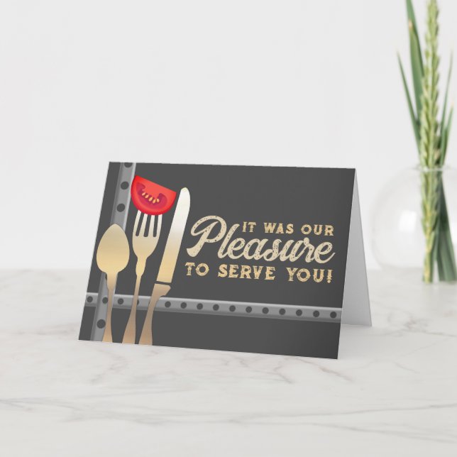 dining eating utensils catering thank you note ... (Front)