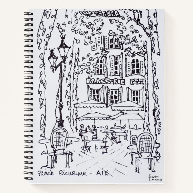 Dining in a Plaza | Aix en Provence, France Notebook (Front)