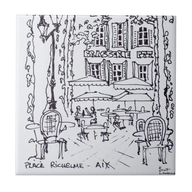 Dining in a Plaza | Aix en Provence, France Tile (Front)