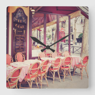 Dining In Paris Al Fresco Square Wall Clock