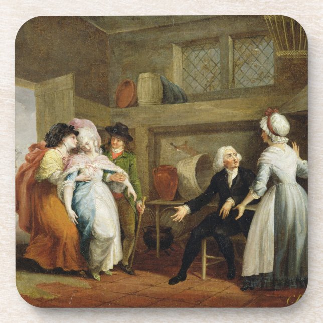 'Dining in the Hayfields' (surprised by Mr Thornhi Coaster (Front)