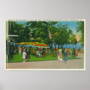 Dining on the Boardwalk at Roseland Park Scene Poster