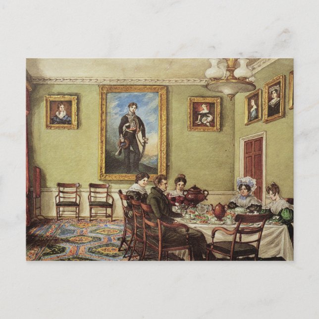 Dining room at Langton Hall Postcard (Front)