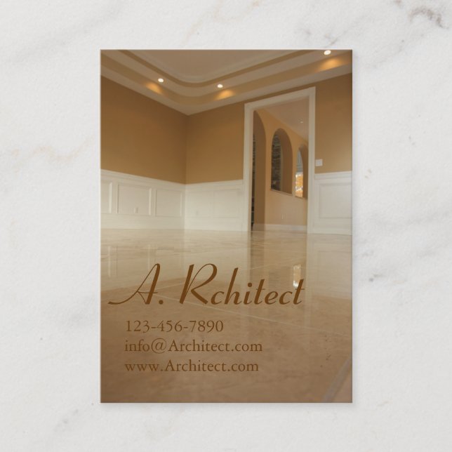 dining room in new construction home business card (Front)