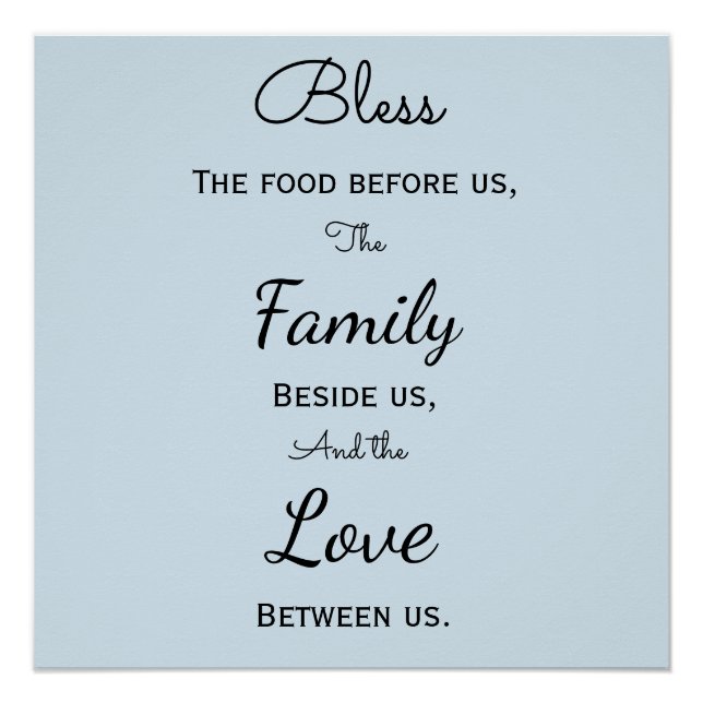 Dining Room Prayer Poster (Front)