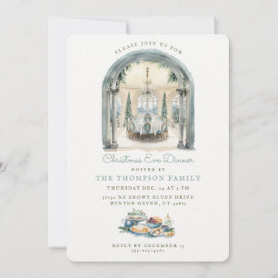 Dining Room Table   Christmas Eve Dinner  Invitation