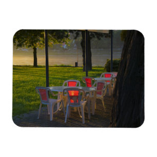 Dining table and chairs by the Danube River, Magnet