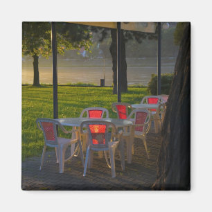 Dining table and chairs by the Danube River, Magnet