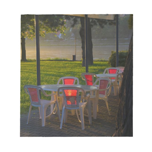 Dining table and chairs by the Danube River, Notepad (Front)