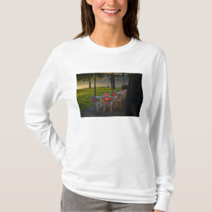 Dining table and chairs by the Danube River, T-Shirt