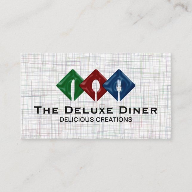 Dining Utensils Logo | Restaurant Business Card (Front)