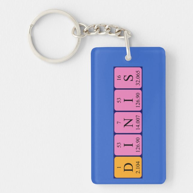 Dinis periodic table name keyring (Front)