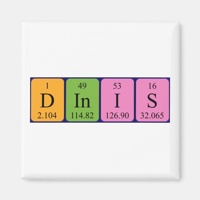 Dinis periodic table name magnet (Front)