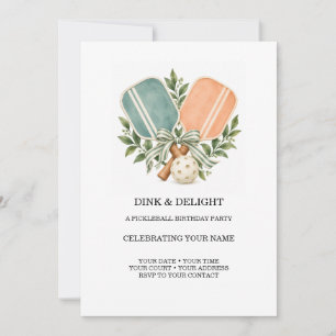 Dink and Delight Pickleball Birthday Invitation