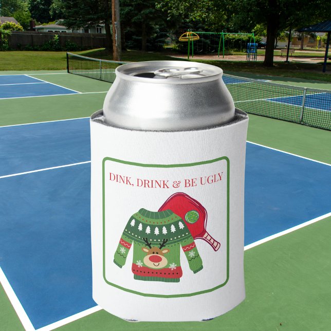 Dink Drink Be Ugly Pickleball Ugly Sweater Paddle Can Cooler (Creator Uploaded)