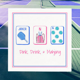 Dink Drink, Mahjong / Pickleball Mahjong Party Napkin