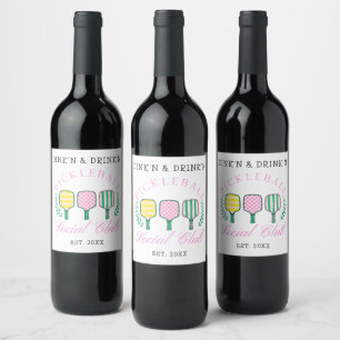 Dink Drink Pickleball Social Club Wine Label